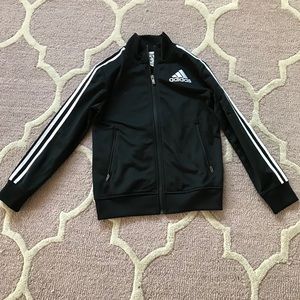 Kids adidas black zip-up jacket - Size 8